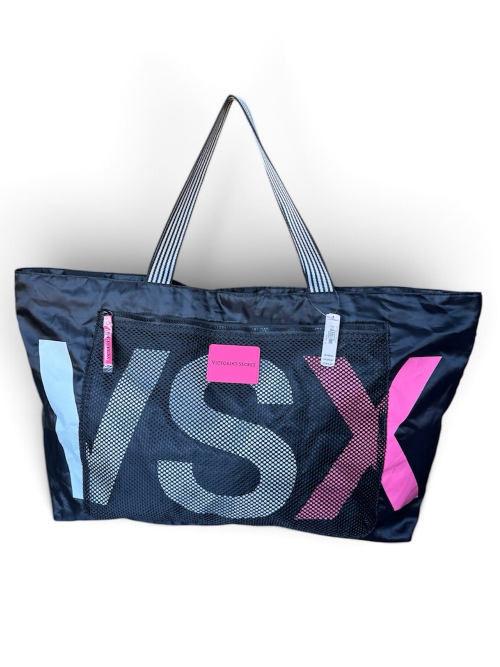NWT Victoria’s Secret VSX Oversized Weekender Tote Black Pink Y2K Gym Travel Bag
